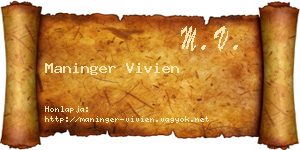 Maninger Vivien névjegykártya